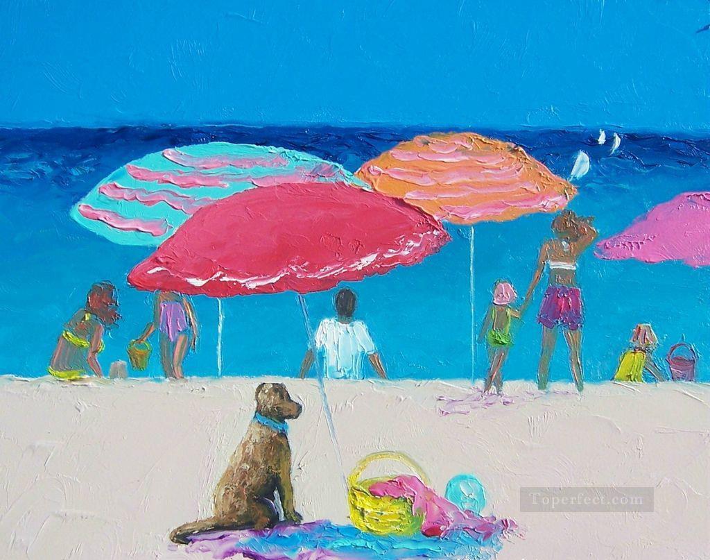 dog on beach Child impressionism Oil Paintings